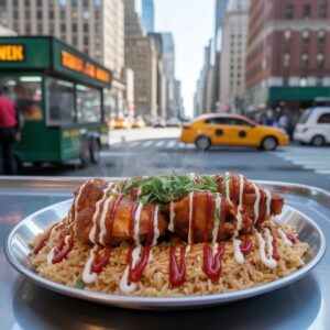 Halal Chicken Over Rice in the Heart of NYC